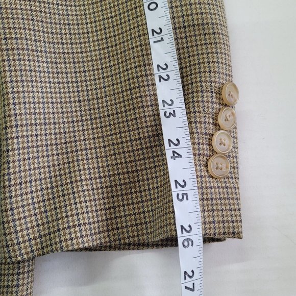 Ralph Lauren Blazer Mens 46L Silk/Wool Houndstooth 2-Button Lined Sportcoat - Picture 16 of 16